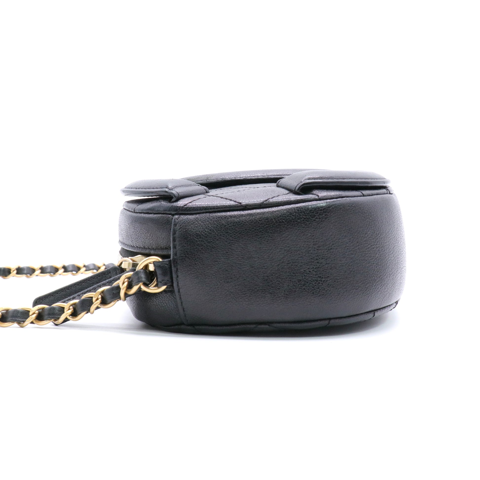 Lambskin Quilted Coco Midnight Camera Case Black twins