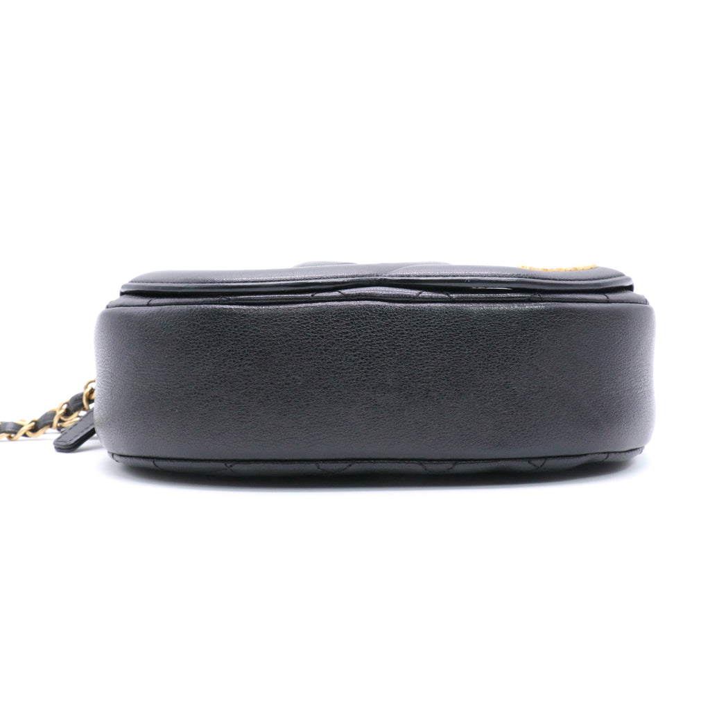 Lambskin Quilted Coco Midnight Camera Case Black twins