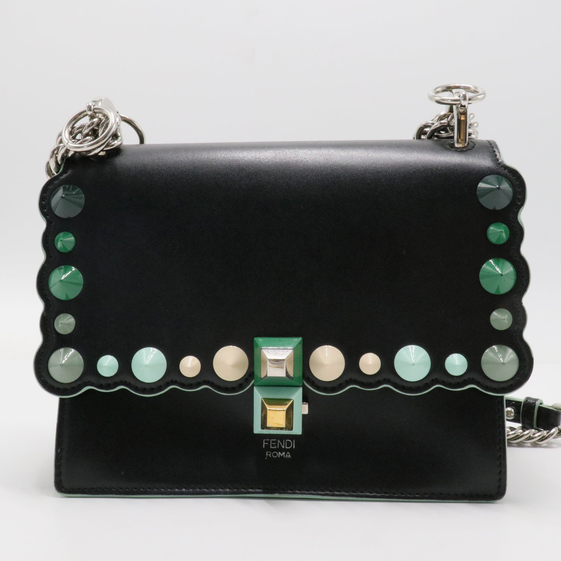 Scalloped Studded Pearl Small Kan I Shoulder Bag