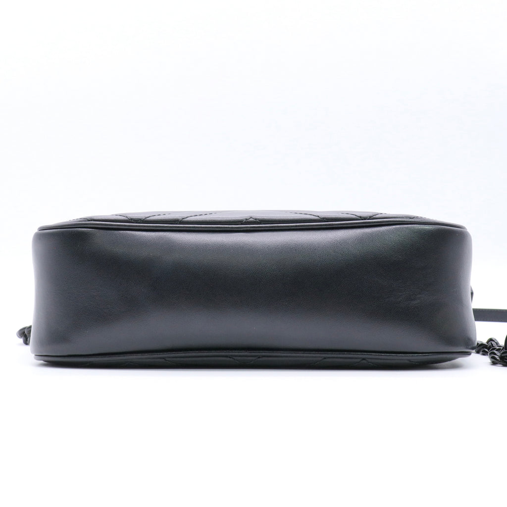 Calfskin Matelasse Monochrome Small GG Marmont Chain Shoulder Bag Black twins