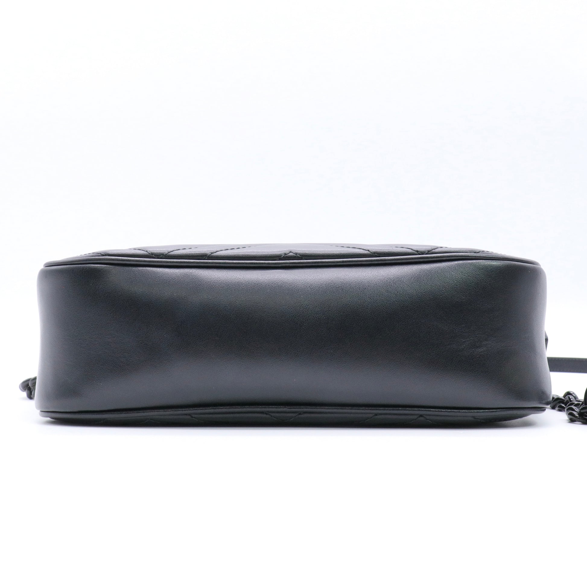 Calfskin Matelasse Monochrome Small GG Marmont Chain Shoulder Bag Black twins