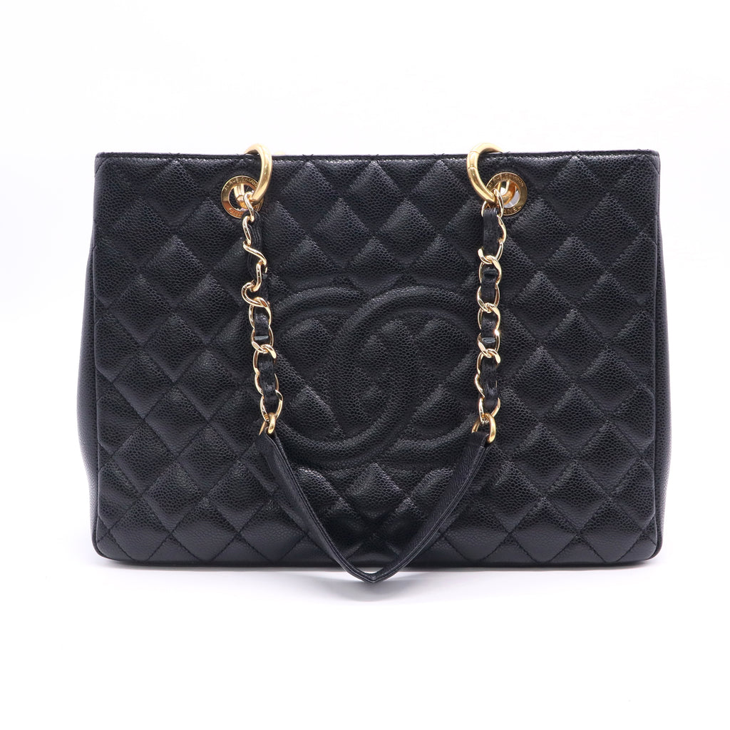 Chanel GST Grand Shopping Tote Black Caviar Shoulder Bag twins LDJ2676