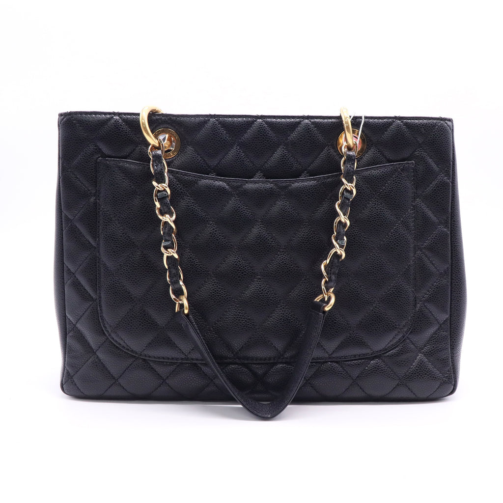 Chanel GST Grand Shopping Tote Black Caviar Shoulder Bag twins LDJ2676