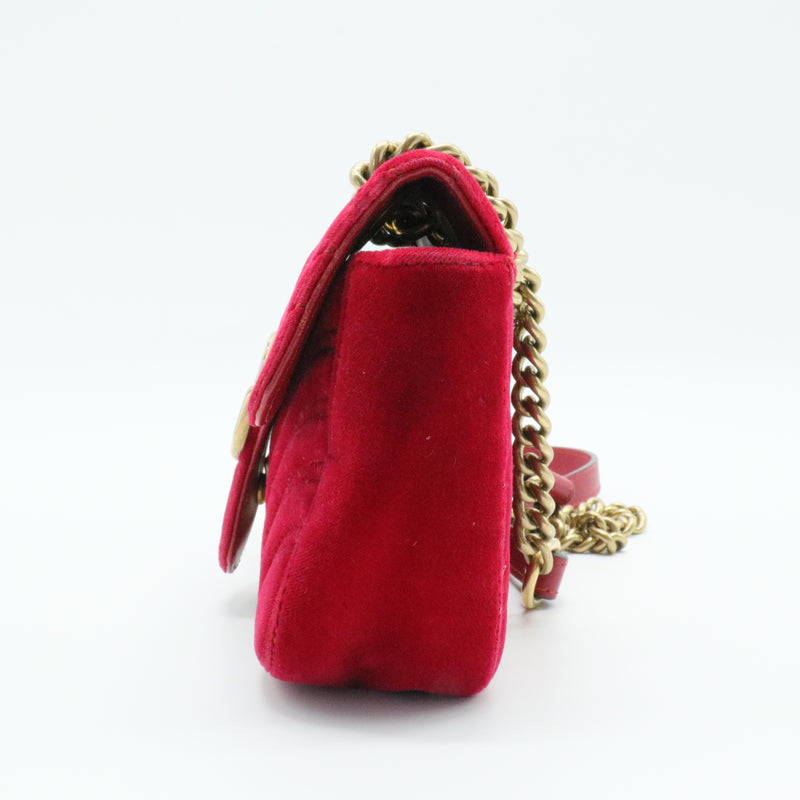 GG Marmont Flap Bag Matelasse Velvet Mini