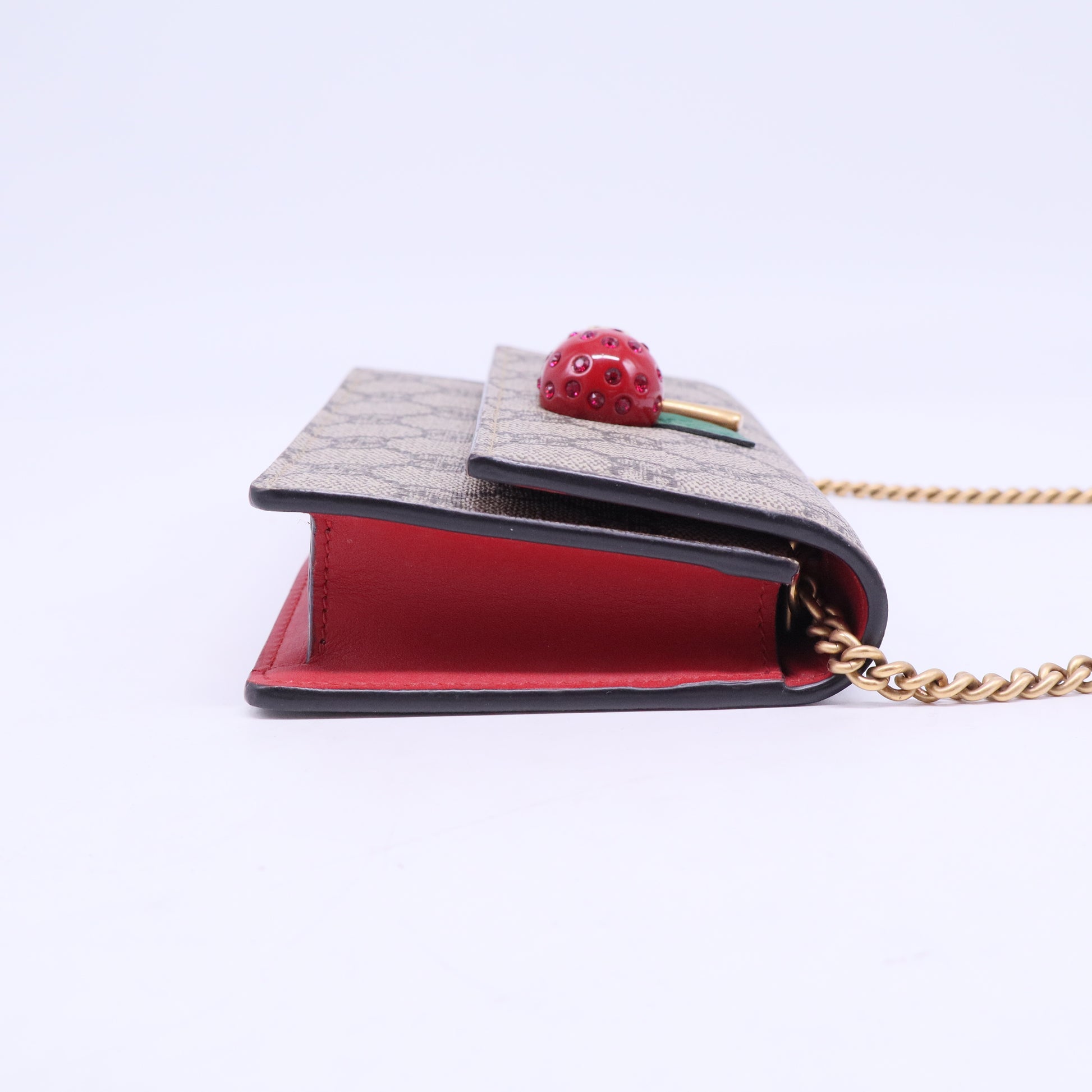 Cherries Wallet on Chain GG Coated Canvas Mini W20606