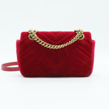 GG Marmont Flap Bag Matelasse Velvet Mini