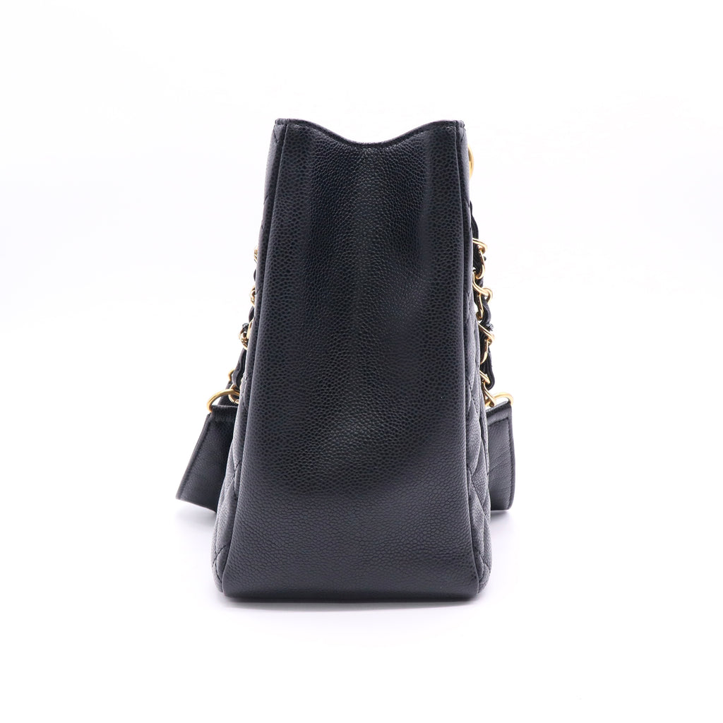 Chanel GST Grand Shopping Tote Black Caviar Shoulder Bag twins LDJ2676
