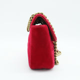 GG Marmont Flap Bag Matelasse Velvet Mini