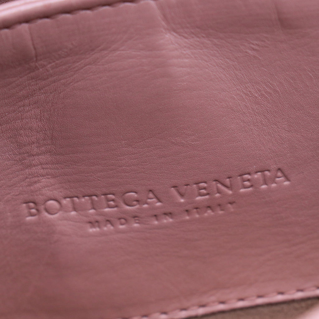 Dark Pink Intrecciato Woven Nappa Leather Roma Tote Bag