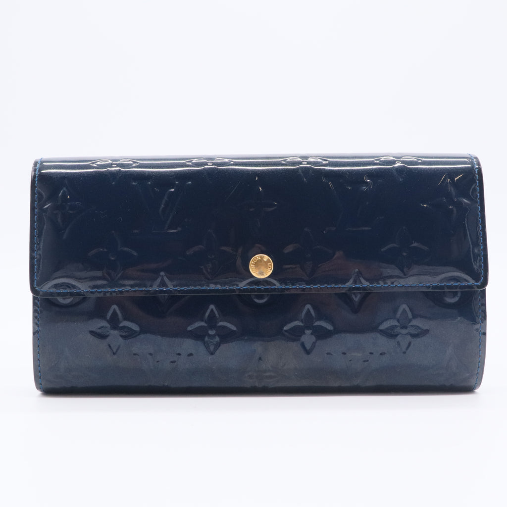 Grand Blue Monogram Vernis Sarah Wallet