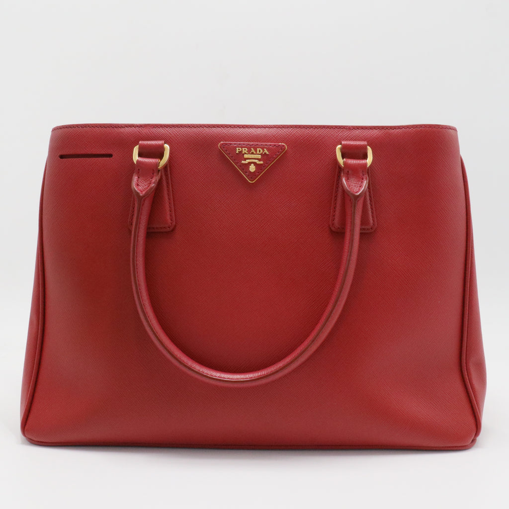 Double Zip Lux Tote Saffiano Leather Medium