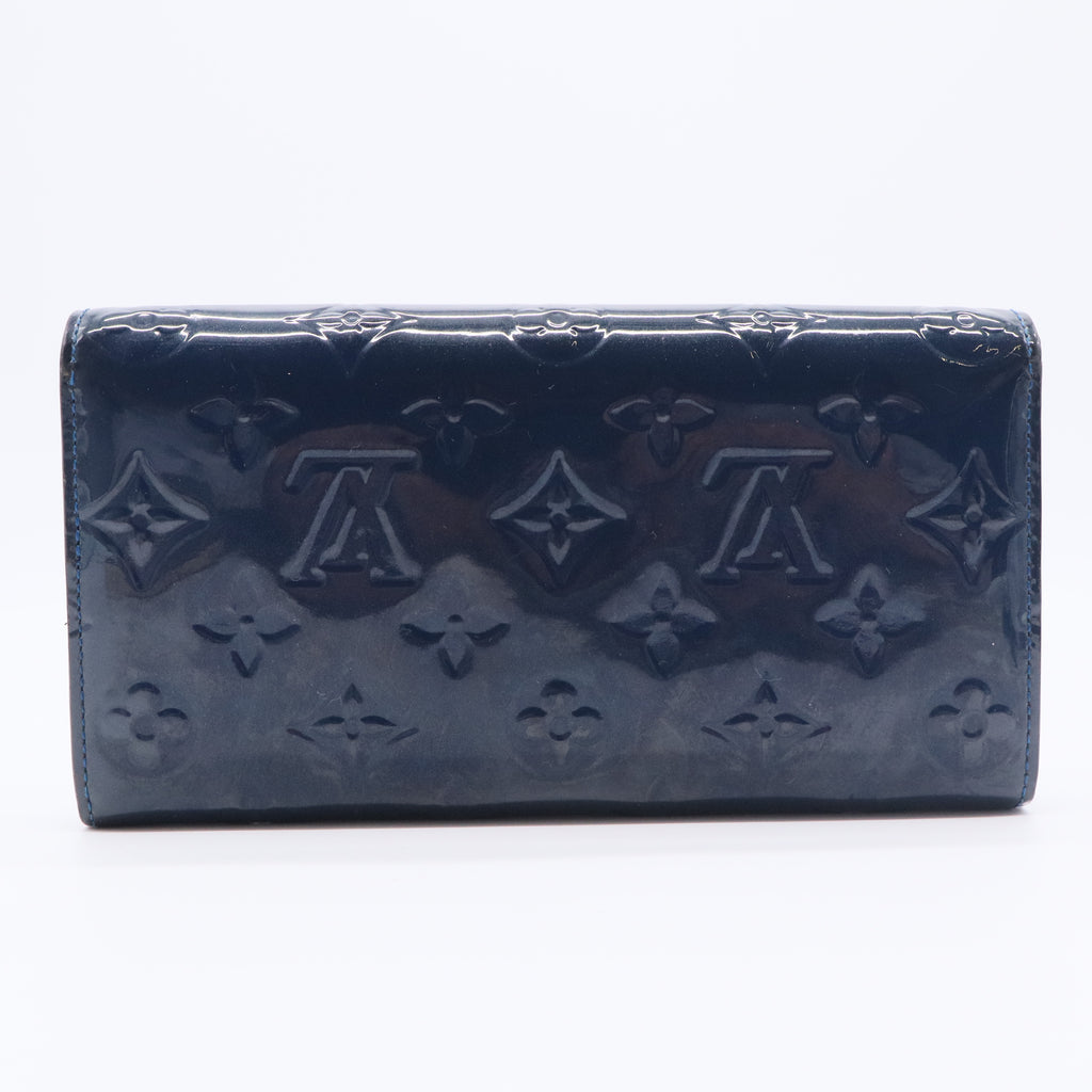 Grand Blue Monogram Vernis Sarah Wallet