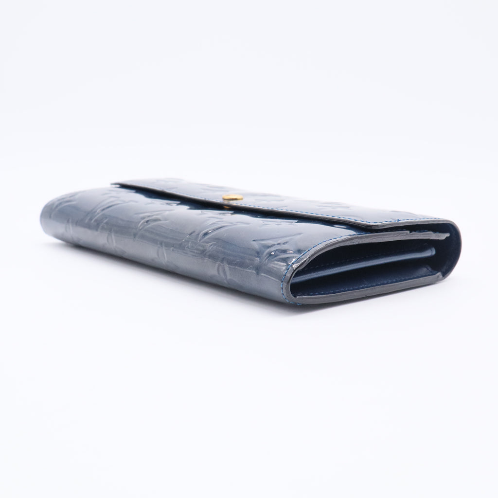 Grand Blue Monogram Vernis Sarah Wallet