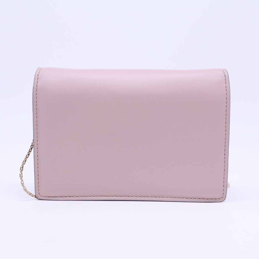 Beige Smooth Leather Rockstud Envelope Wristlet Clutch Bag B20807