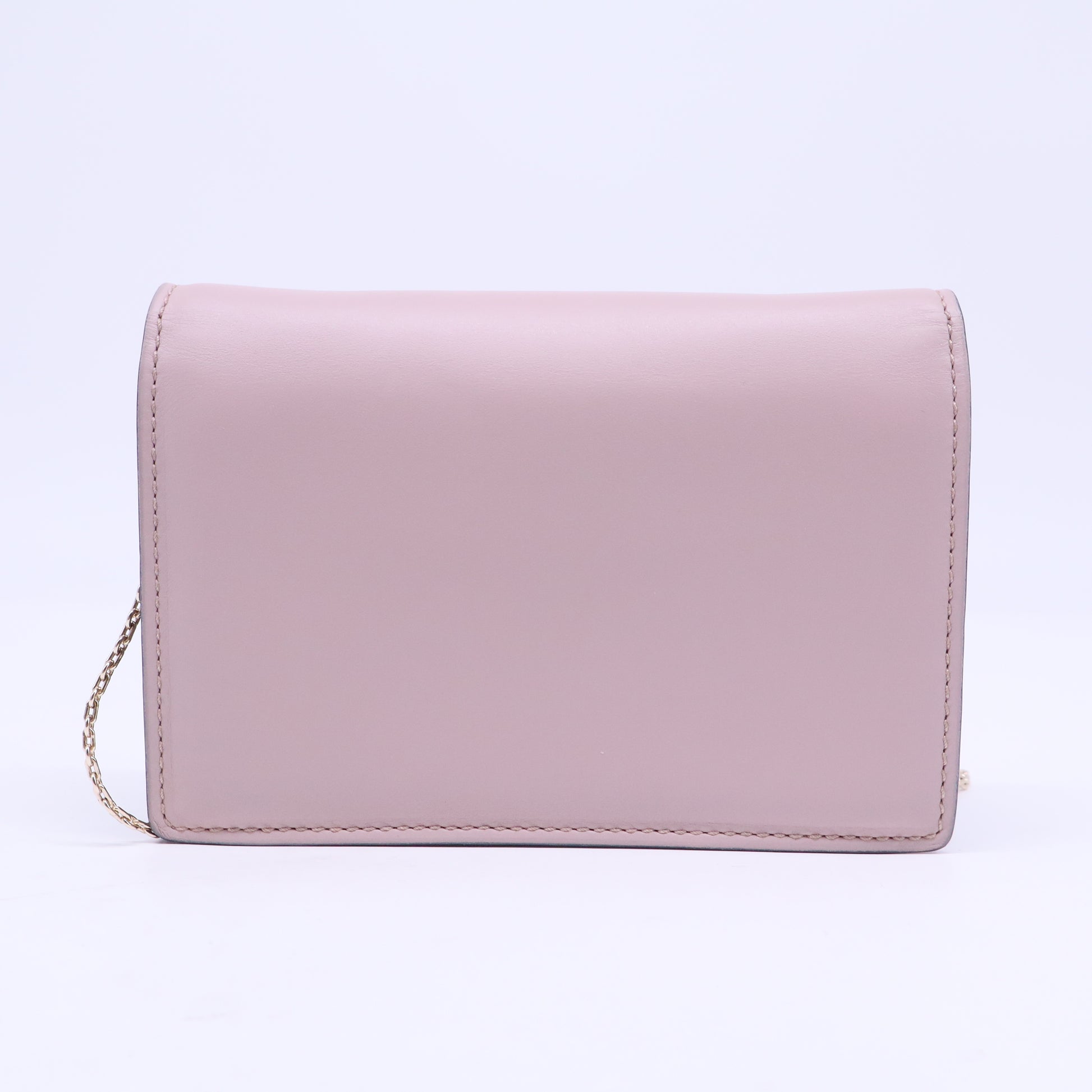 Beige Smooth Leather Rockstud Envelope Wristlet Clutch Bag B20807