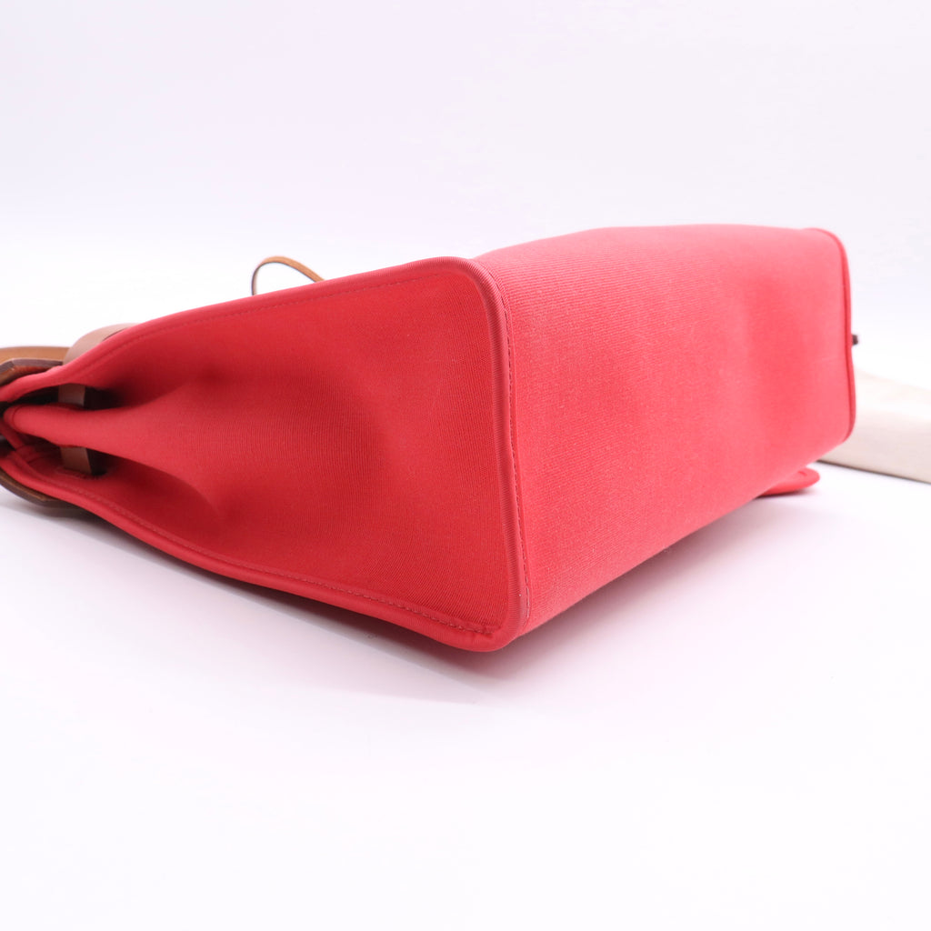 Hermès Toile H Berline Vache Hunter Herbag Zip 31 PM Capucine Fauve Twins LDJ2683