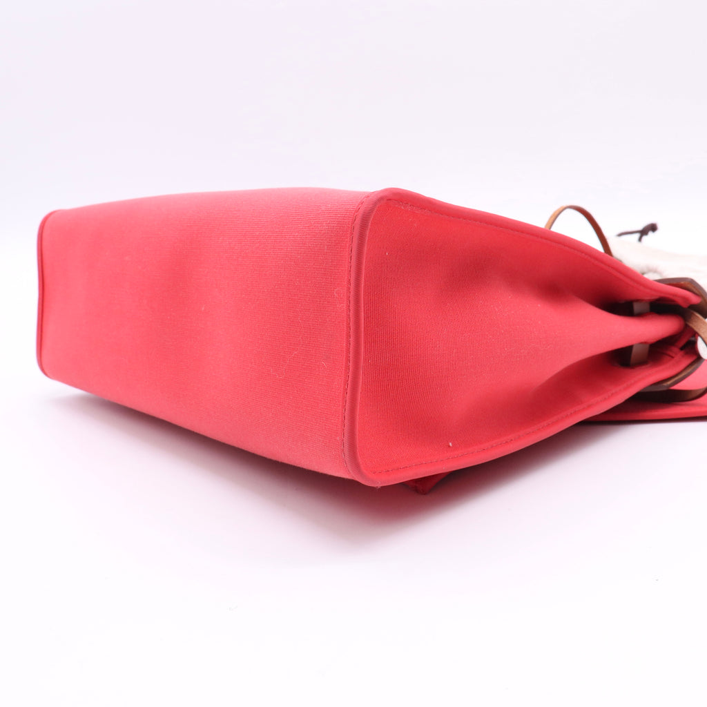 Hermès Toile H Berline Vache Hunter Herbag Zip 31 PM Capucine Fauve Twins LDJ2683
