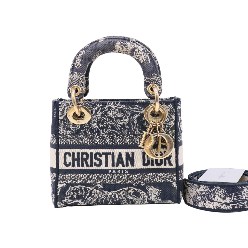Lady D-Lite Bag Embroidered Canvas Mini twins LDJ4854