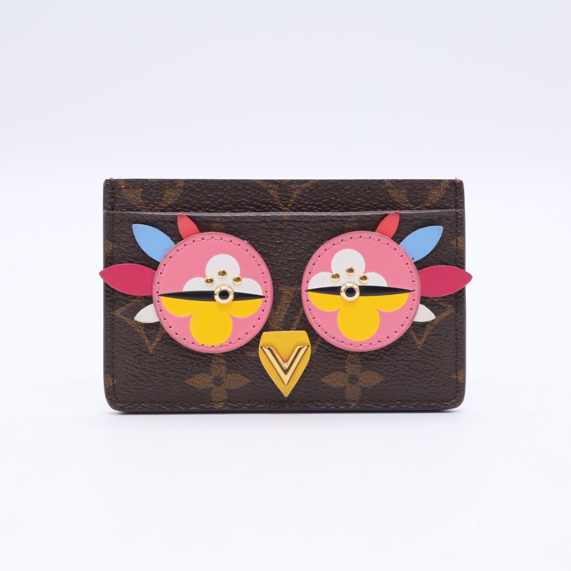 Monogram Canvas Owl Card Holder Twins LDJ3510