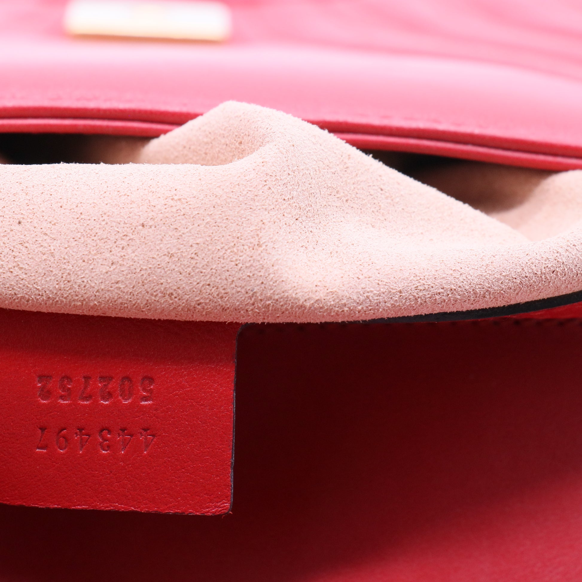 Red Leather GG Marmont Matelassé Shoulder Bag Small