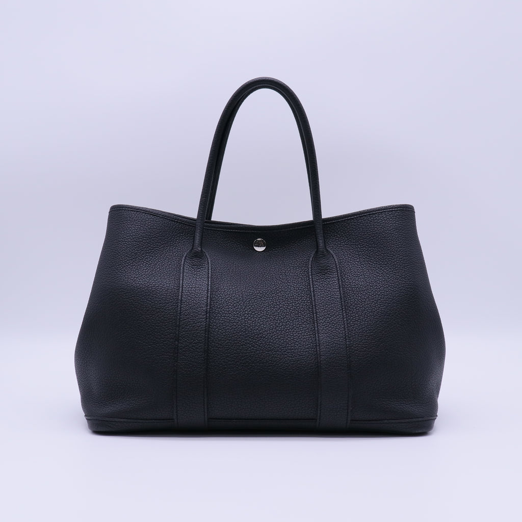 Hermes Black Negonda Leather Garden Party 30 Bag twins LDJ4015