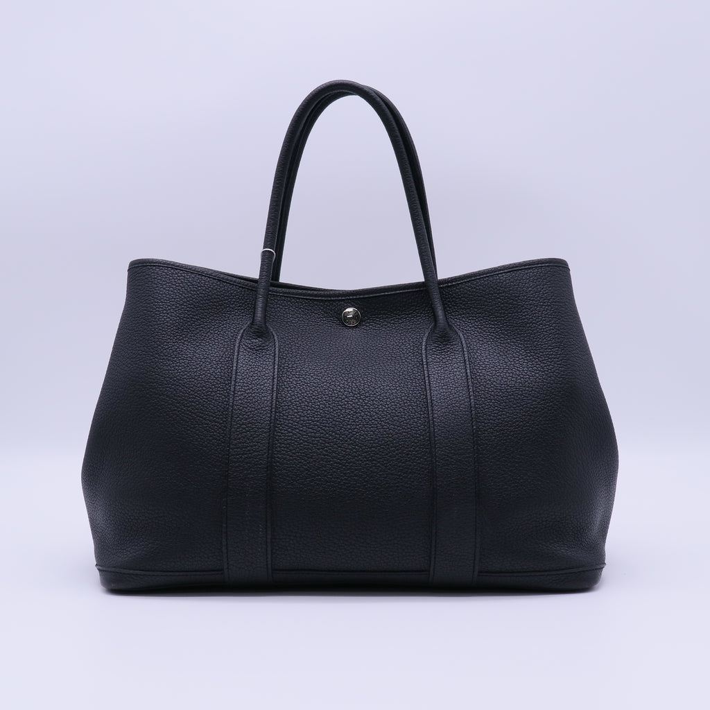 Hermes Black Negonda Leather Garden Party 30 Bag twins LDJ4015
