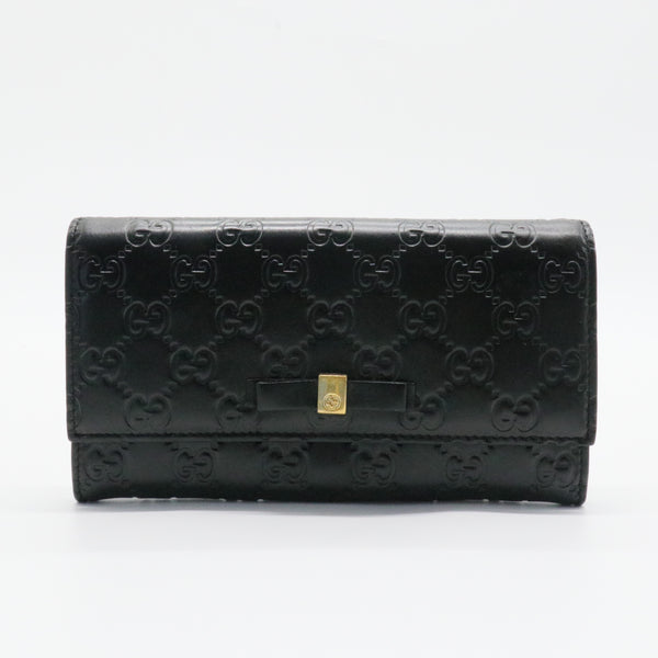 Bow Continental Wallet Guccissima Leather