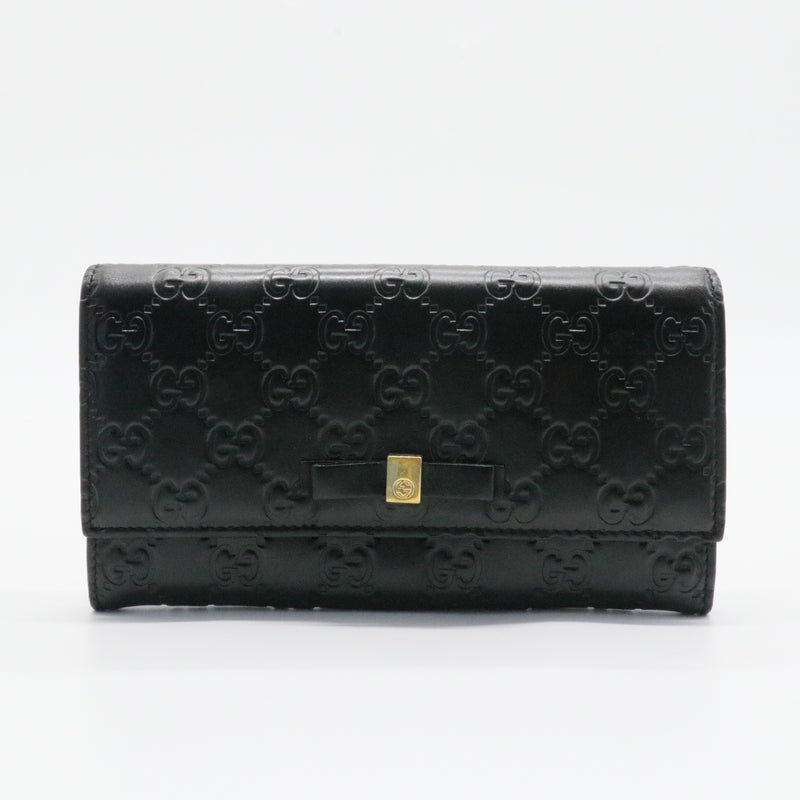 Bow Continental Wallet Guccissima Leather