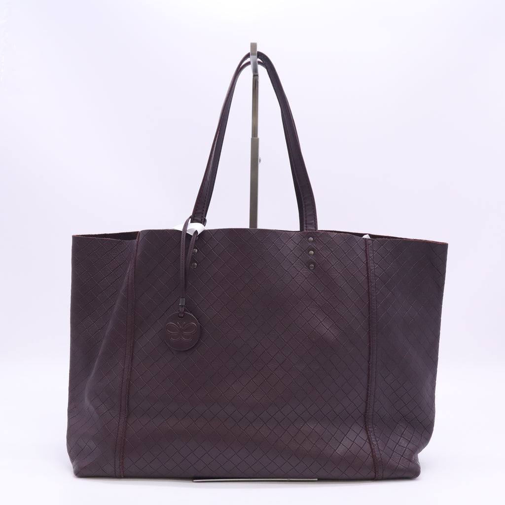 Ebano Intrecciomirage Leather Butterfly Tote Bag B24772