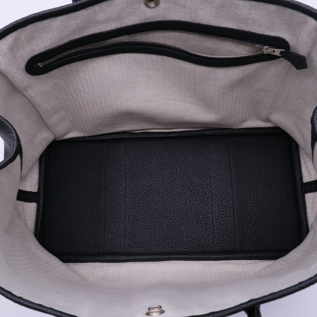 Hermes Black Negonda Leather Garden Party 30 Bag twins LDJ4015