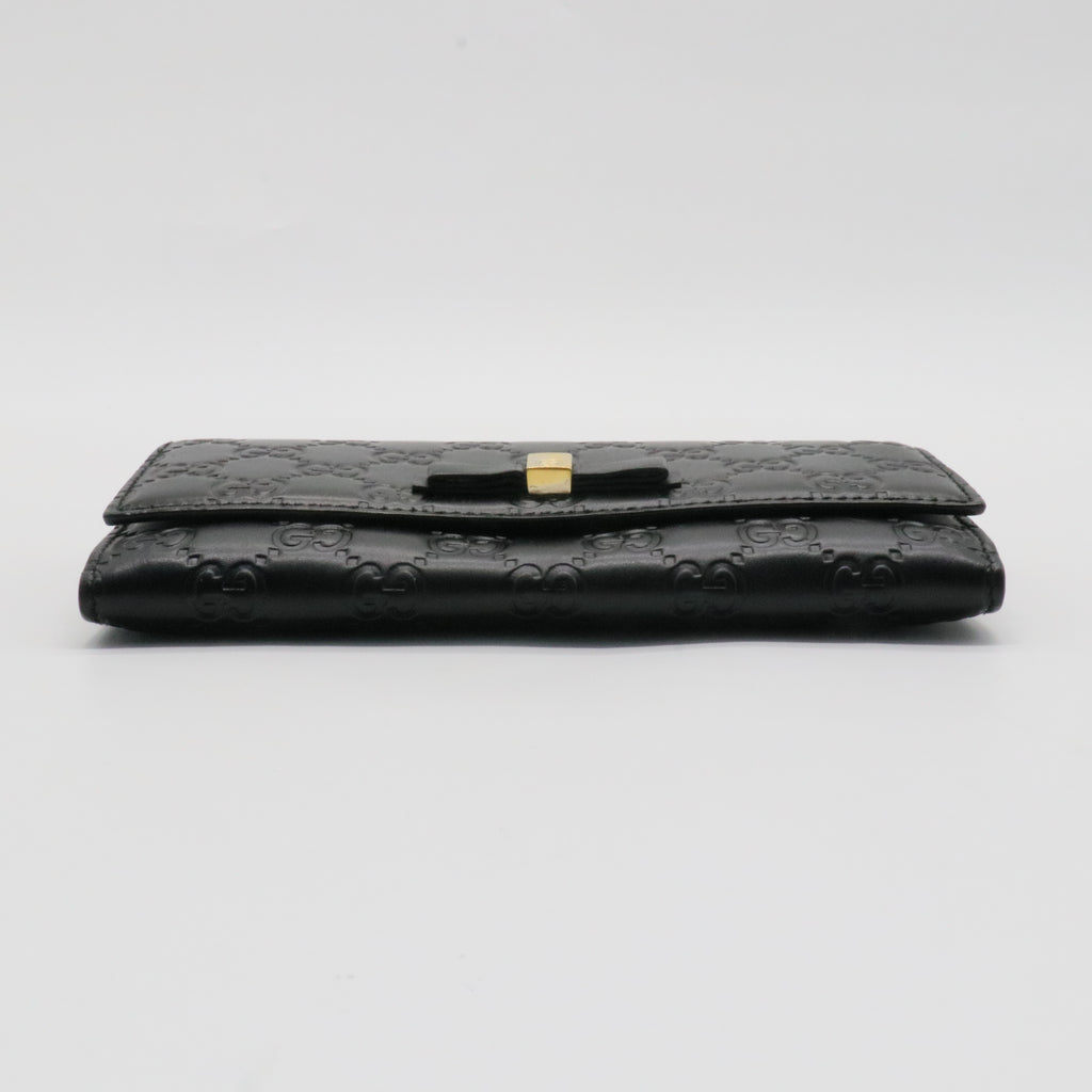 Bow Continental Wallet Guccissima Leather