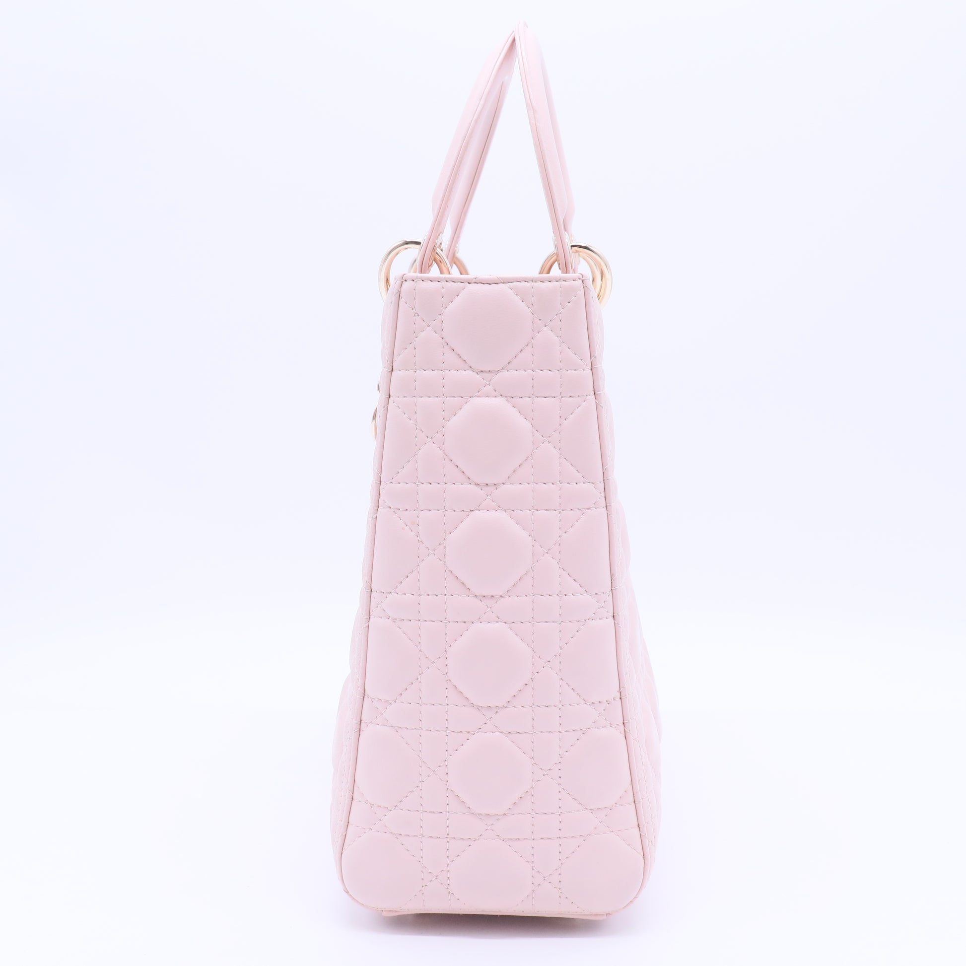 Lambskin Cannage Large Lady Dior Light Pink