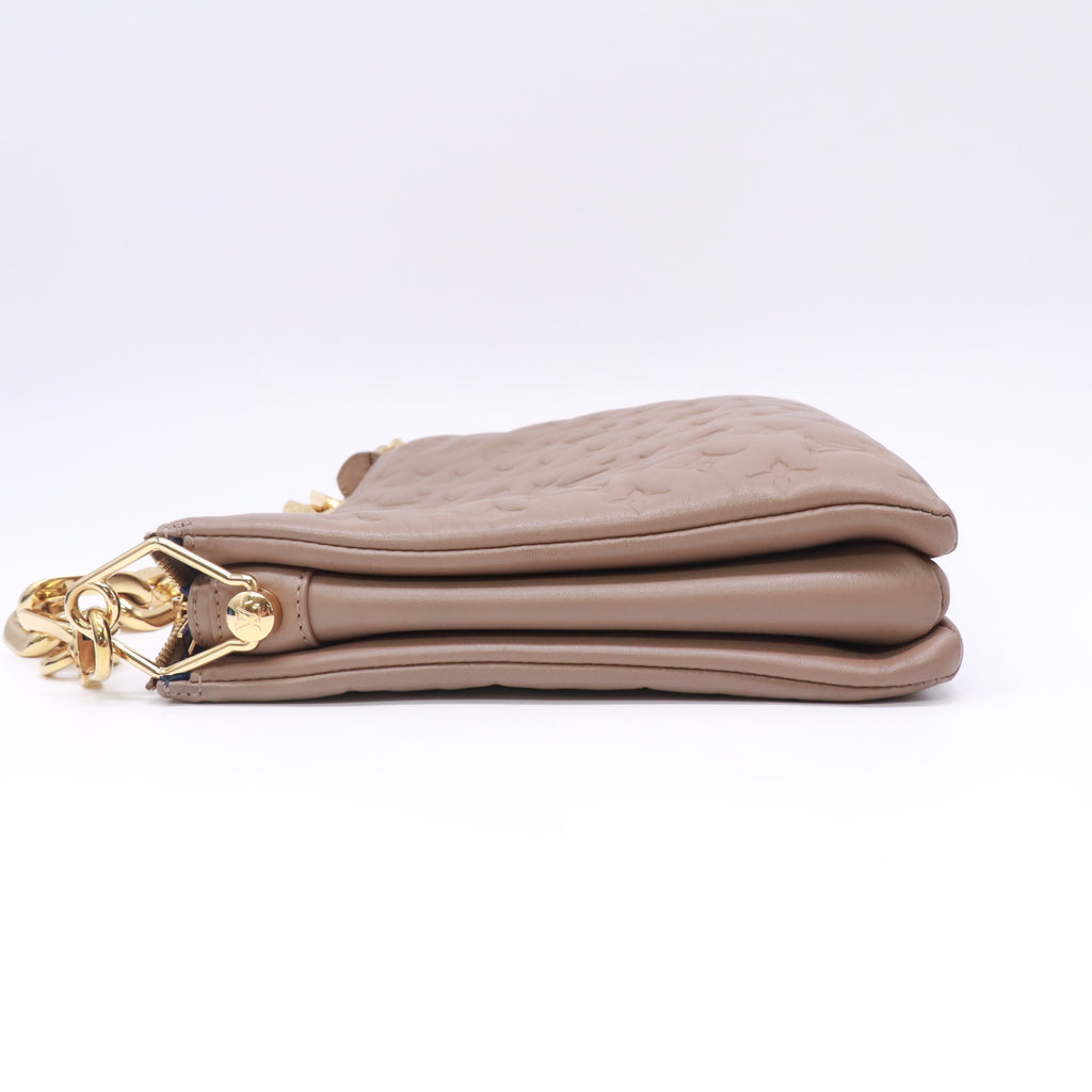 Lambskin Embossed Monogram Coussin MM Taupe B23705