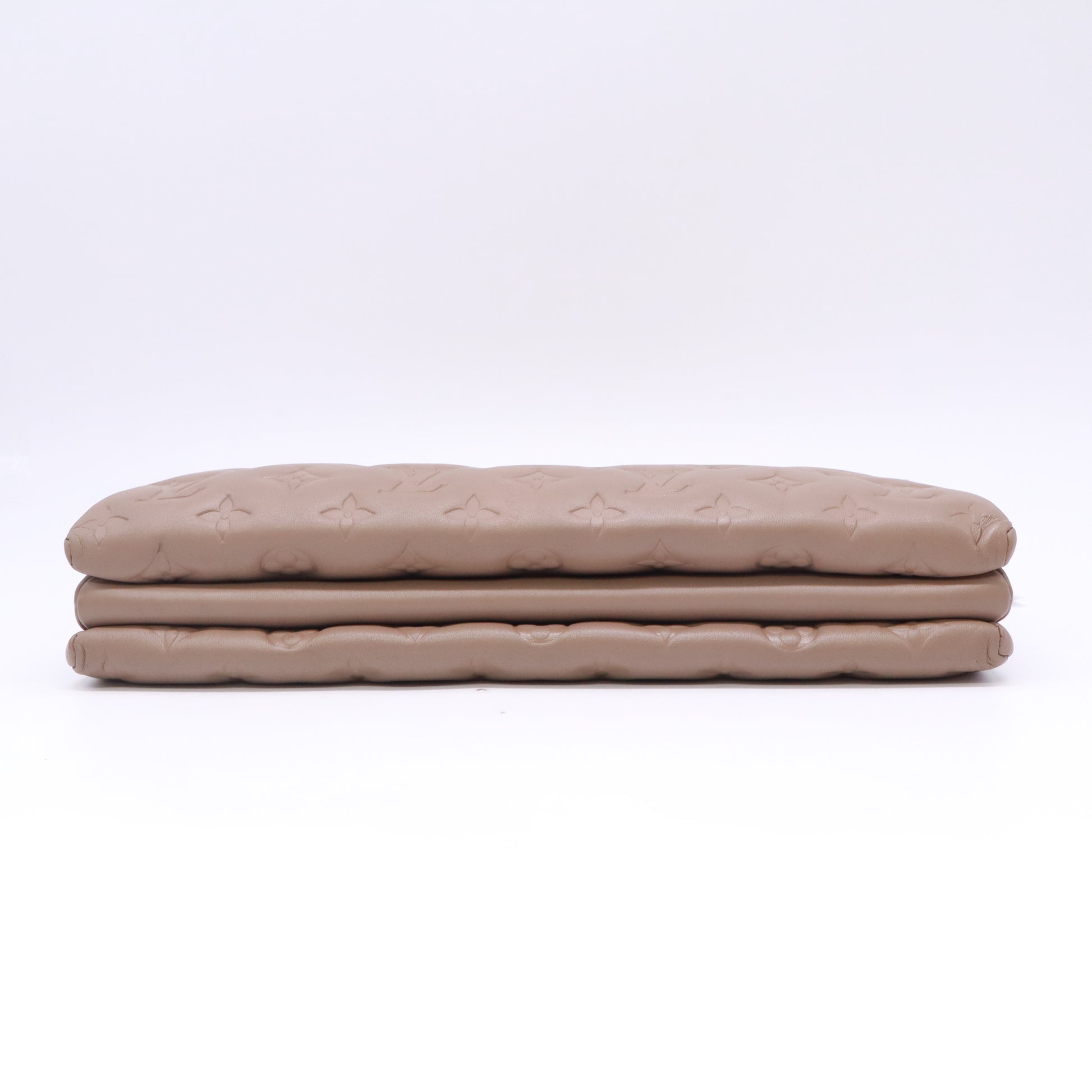 Lambskin Embossed Monogram Coussin MM Taupe B23705