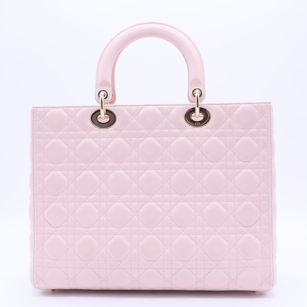 Lambskin Cannage Large Lady Dior Light Pink