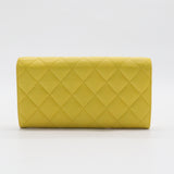 CC Gusset Flap Wallet Quilted Caviar Long