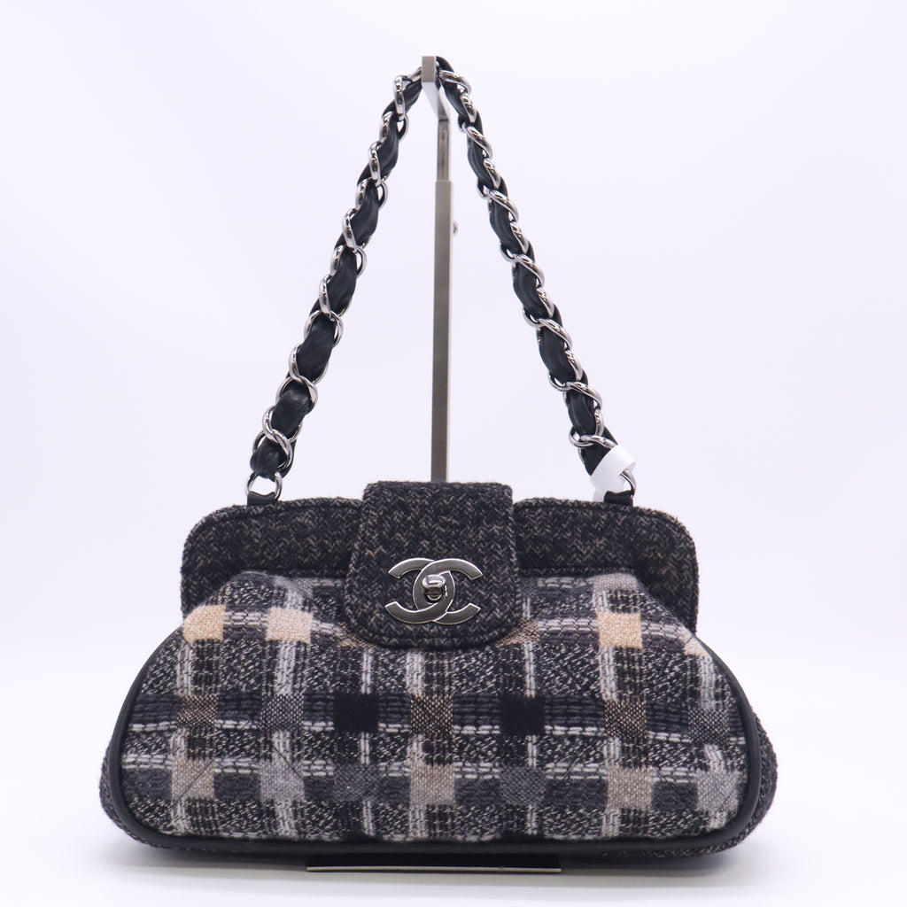 Wool Tweed Frame Bag Grey Multicolor B24824