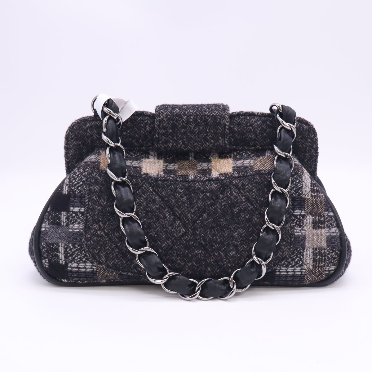 Wool Tweed Frame Bag Grey Multicolor B24824