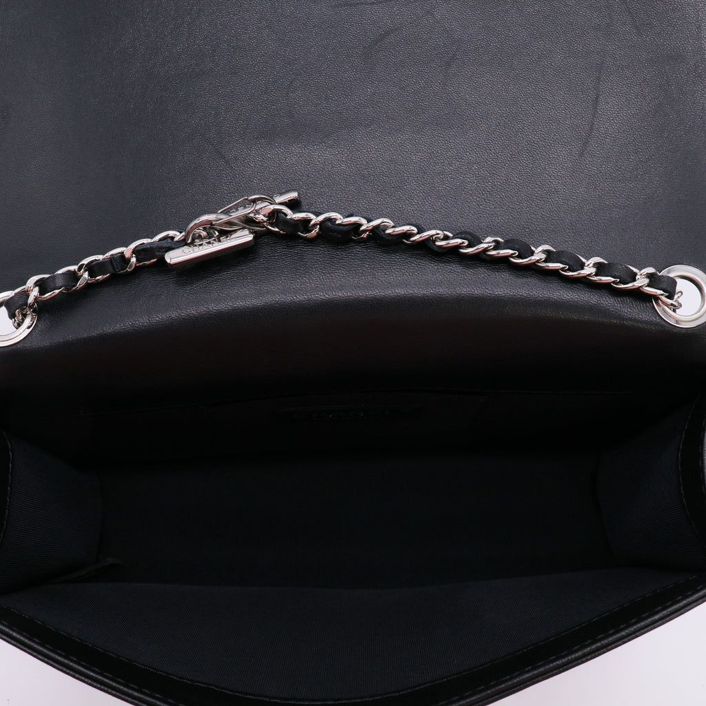 Boy Brick Flap Bag Striped Patent and Plexiglass Horizontal twins LDJ4881