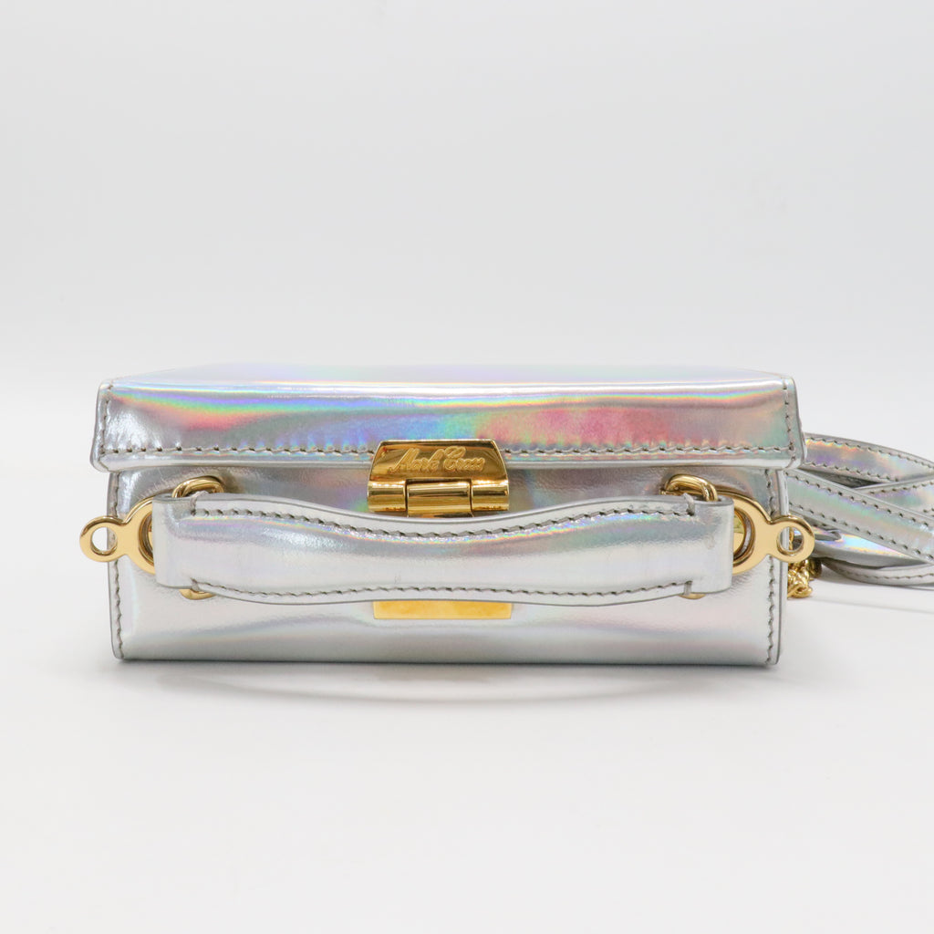 'Mini Grace' Holographic Leather Box Clutch