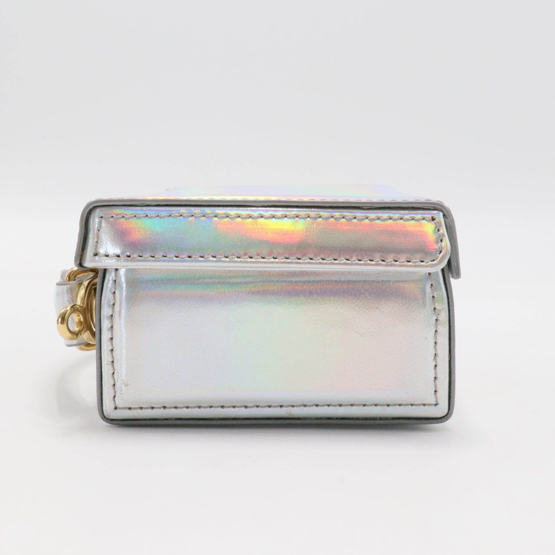 'Mini Grace' Holographic Leather Box Clutch