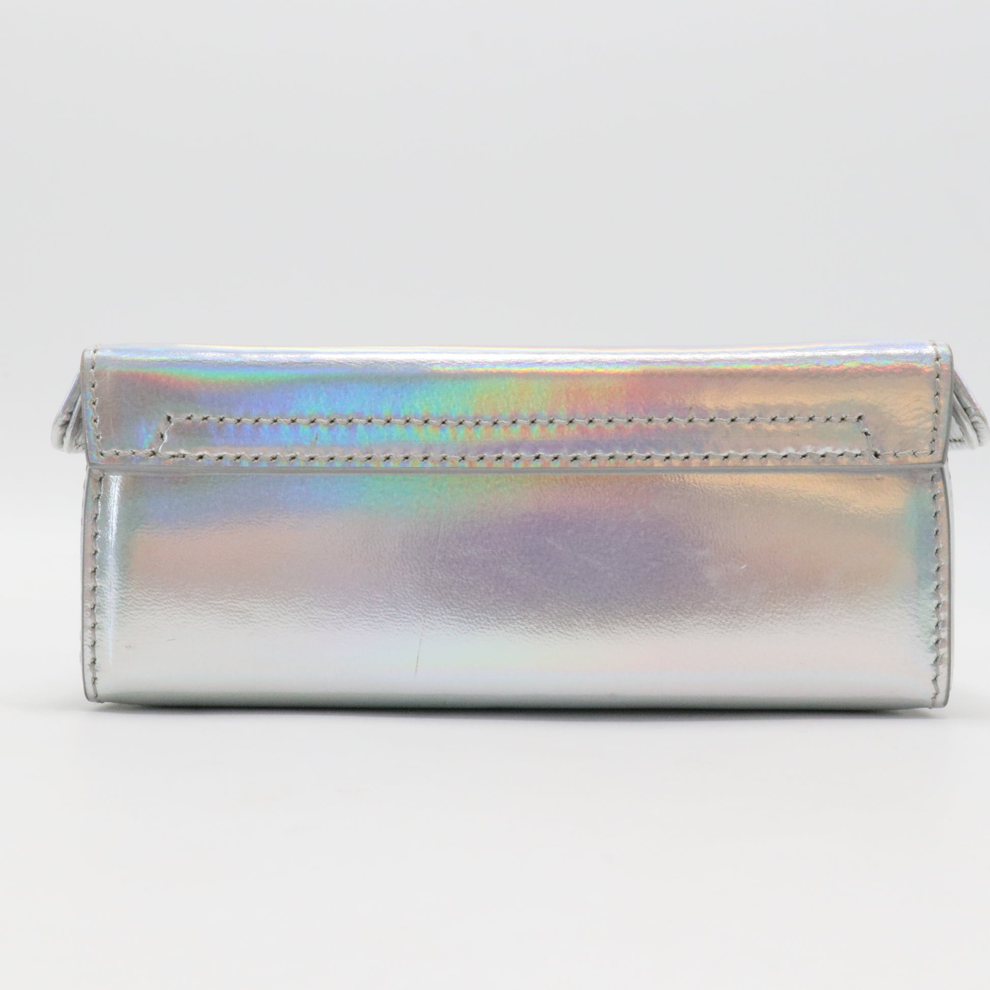 'Mini Grace' Holographic Leather Box Clutch