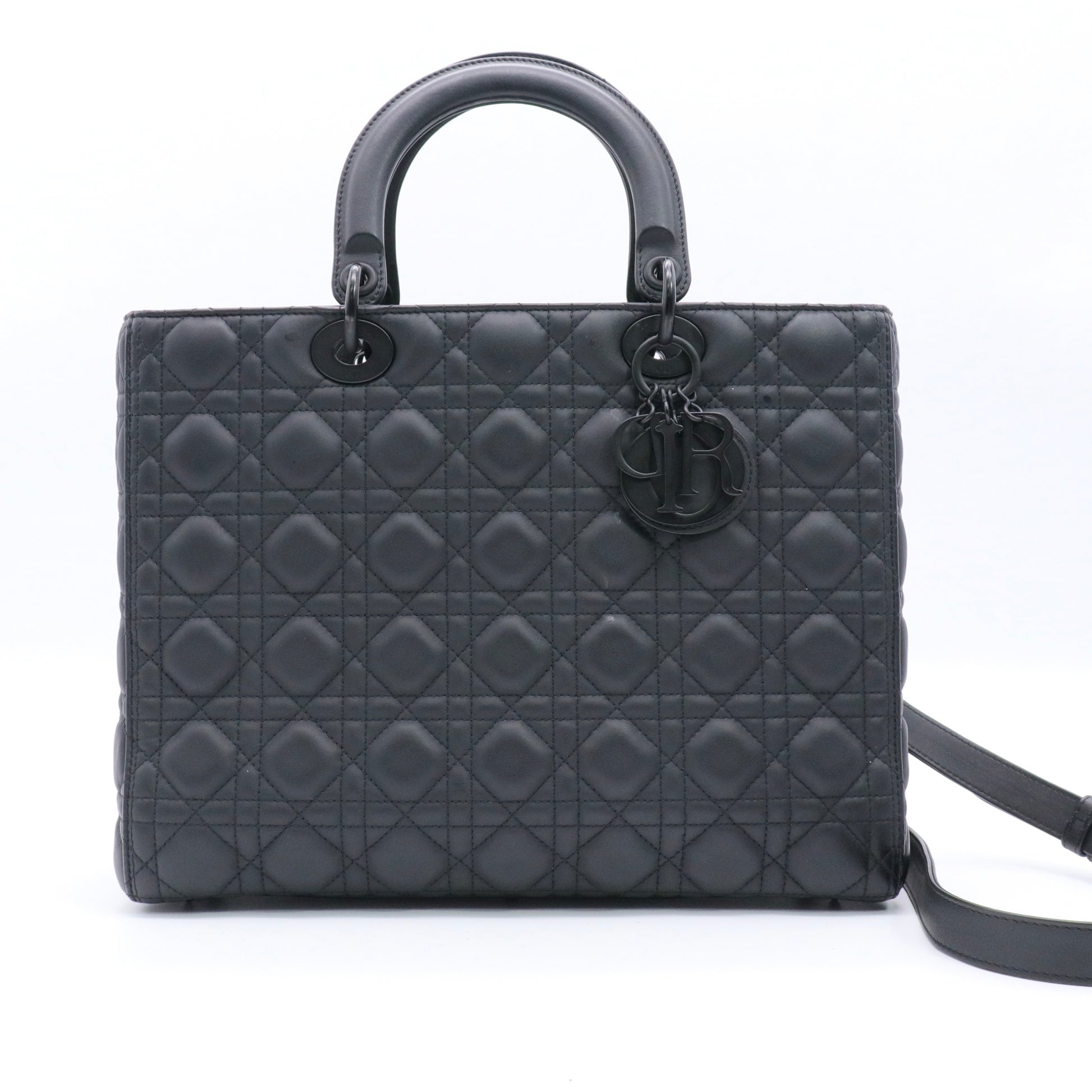 Ultra Matte Lady Dior Bag Cannage Quilt Calfskin Large twins