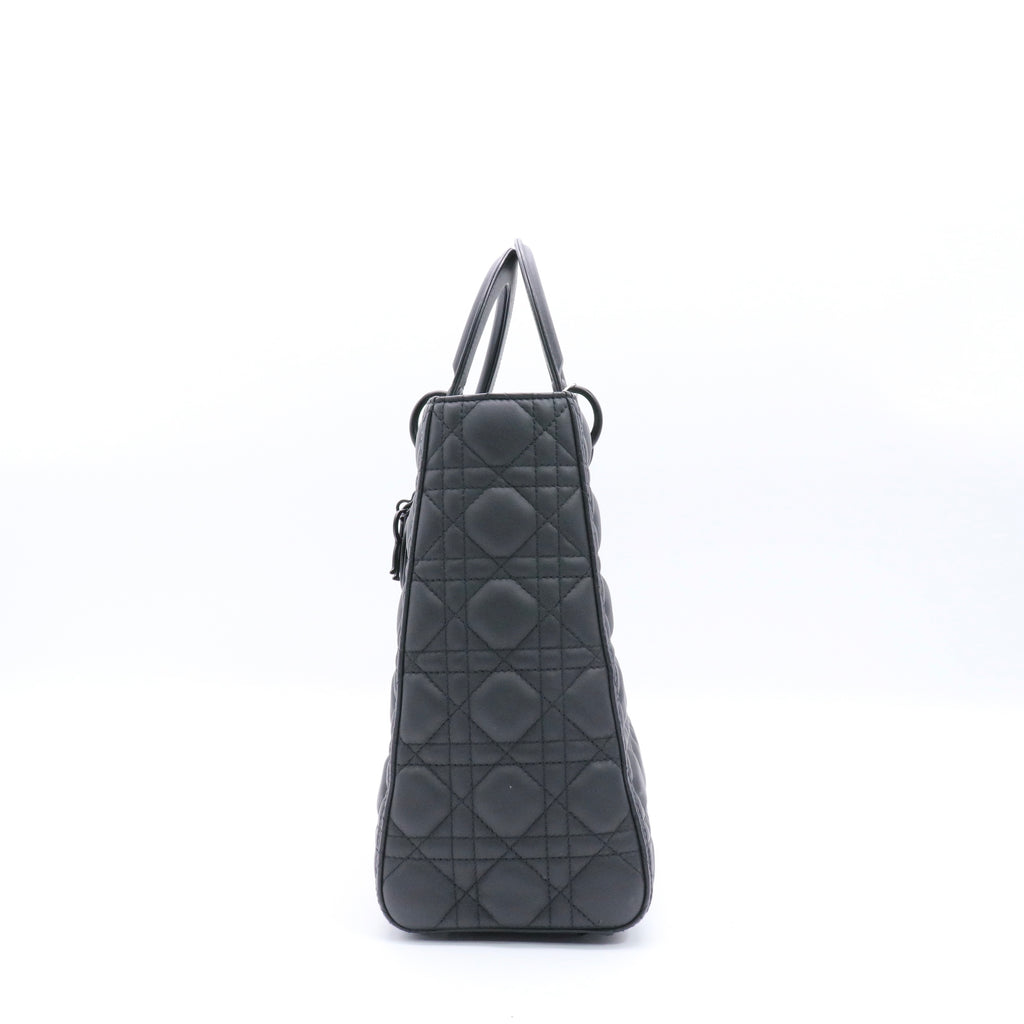 Ultra Matte Lady Dior Bag Cannage Quilt Calfskin Large twins