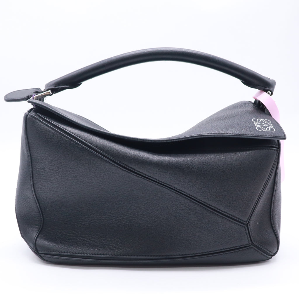 Loewe Classic Calfskin Medium Puzzle Bag Black twins LDJ5392