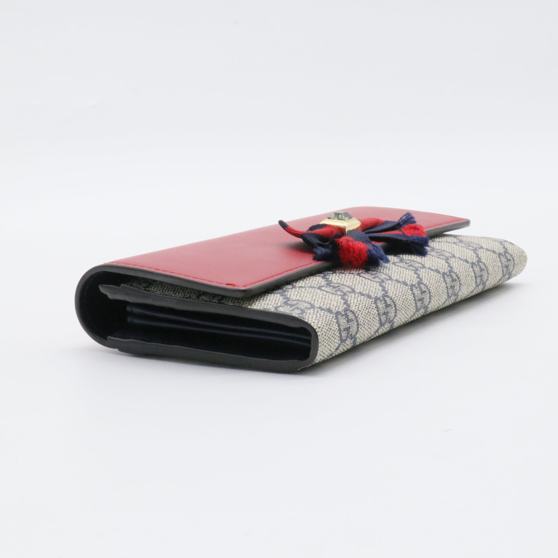 Bow Continental Wallet GG Coated Canvas and Leather