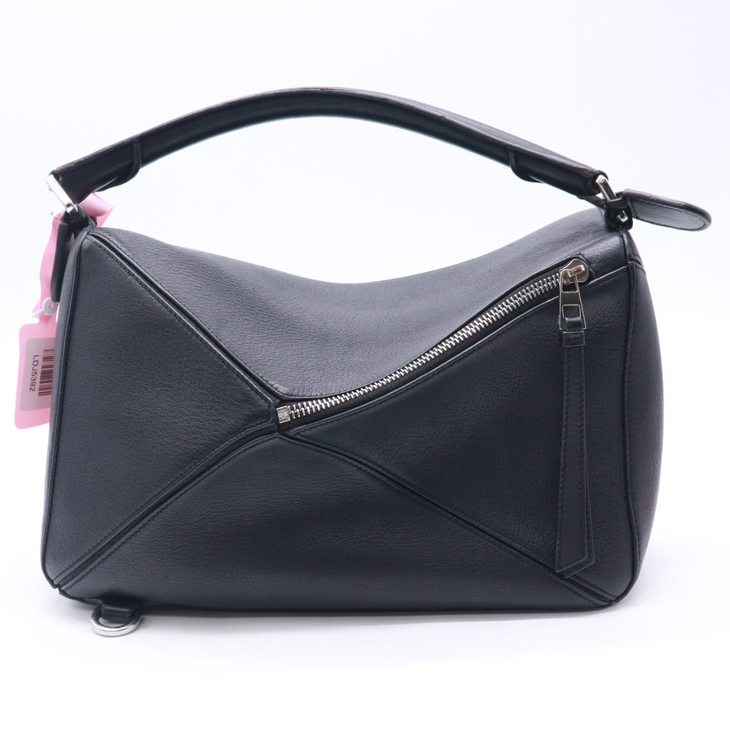 Loewe Classic Calfskin Medium Puzzle Bag Black twins LDJ5392