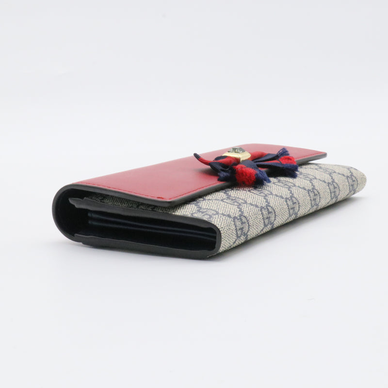 Bow Continental Wallet GG Coated Canvas and Leather