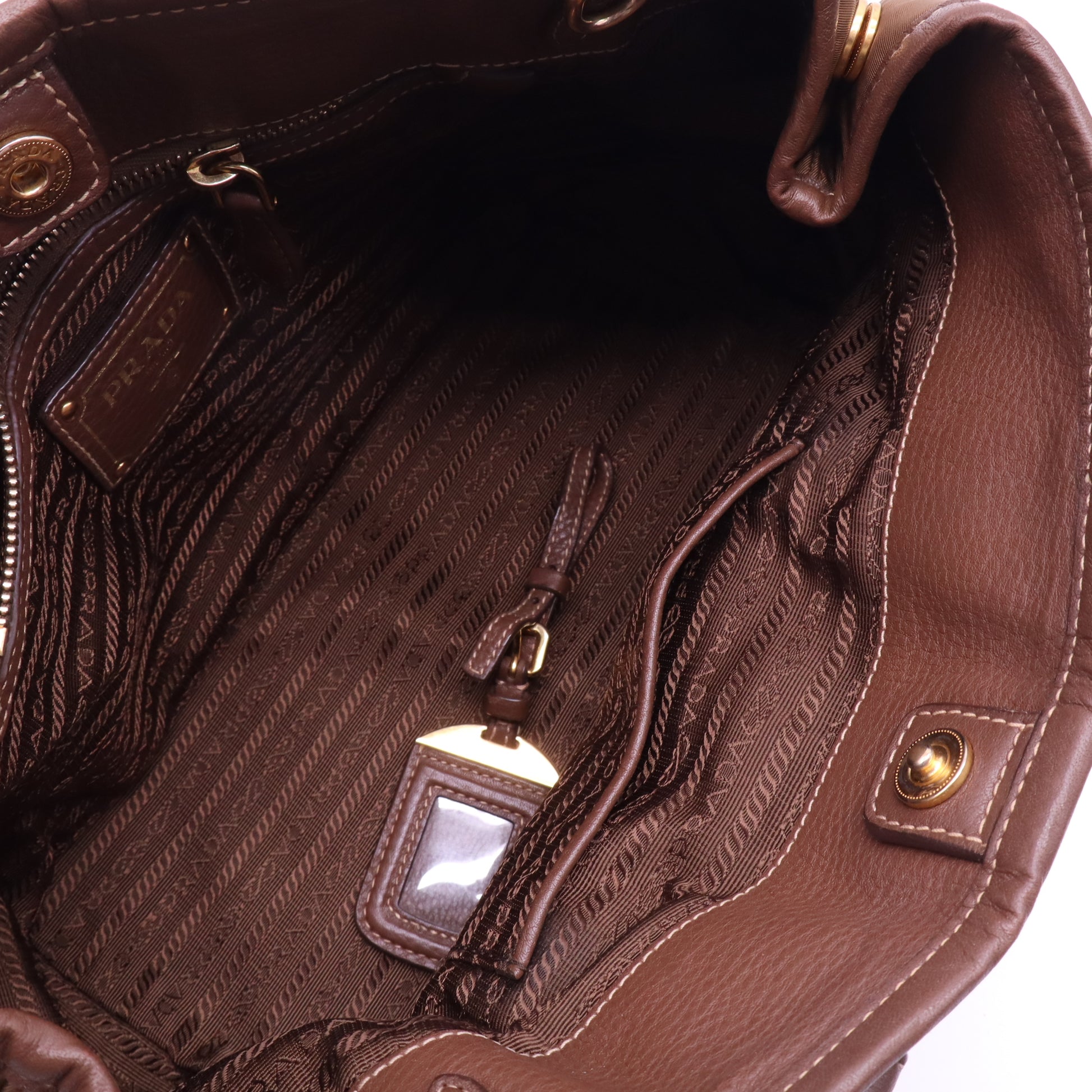 Prada Tessuto Nylon and Vitello Daino Leather Tote Bag B21368