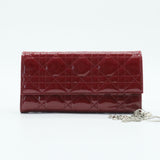 Lady Dior Chain Wallet Patent Leather Wallet